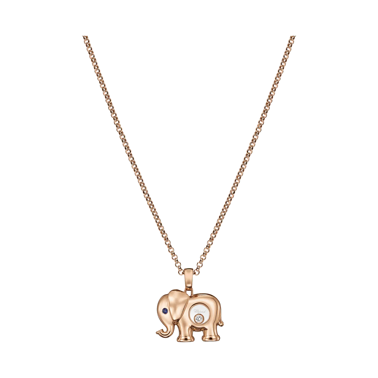 Кулон Chopard Happy Diamonds Elephant - Подвеска, розовое золото, бриллианты, сапфир
Кулон Chopard Happy Diamonds Elephant - Подвеска, розовое золото, бриллианты, сапфир