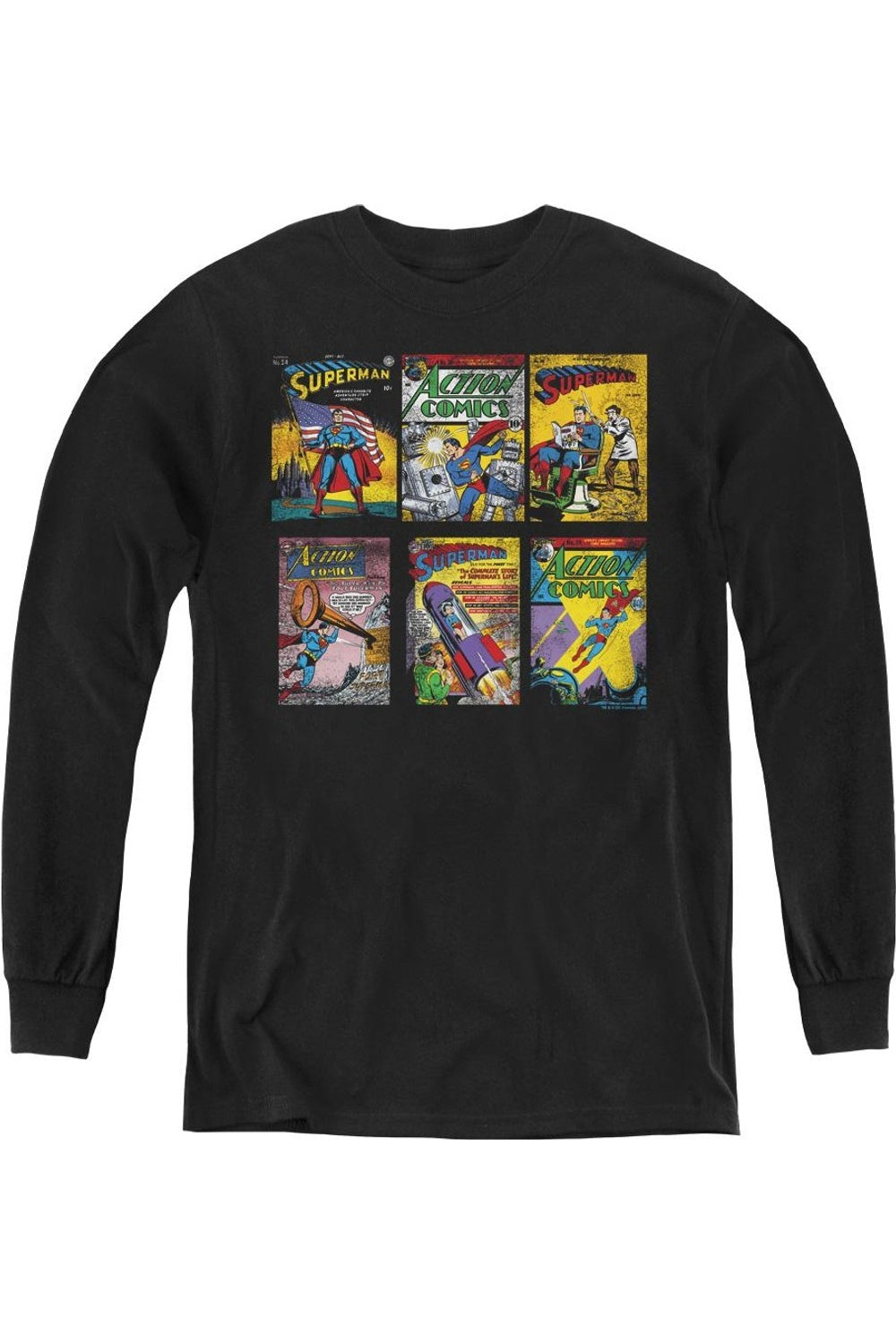 Футболка с длинным рукавом для подростков Superman Covers Gildan, черный
Футболка с длинным рукавом для подростков Superman Covers Gildan, черный