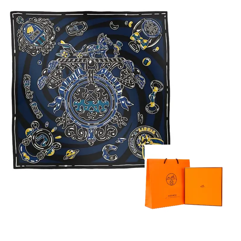 Hermes Шелковый шарф женский темно-синий
Hermes Шелковый шарф женский темно-синий