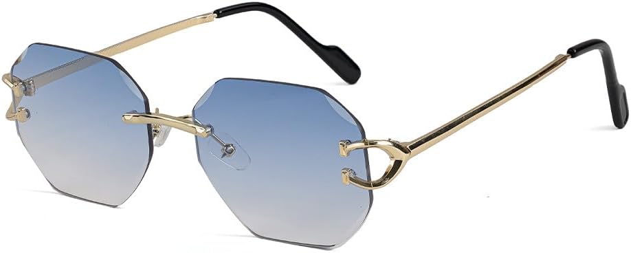 Ретро-солнцезащитные очки без оправы для мужчин в стиле панк, с многоугольными градиентными линзами и металлическими дужками, для женщин, для путешествий, вечеринок и фестивалей, в качестве подарка WNCKSQ, C07 Blue
Ретро-солнцезащитные очки без оправы для мужчин в стиле панк, с многоугольными градиентными линзами и металлическими дужками, для женщин, для путешествий, вечеринок и фестивалей, в качестве подарка WNCKSQ, C07 Blue