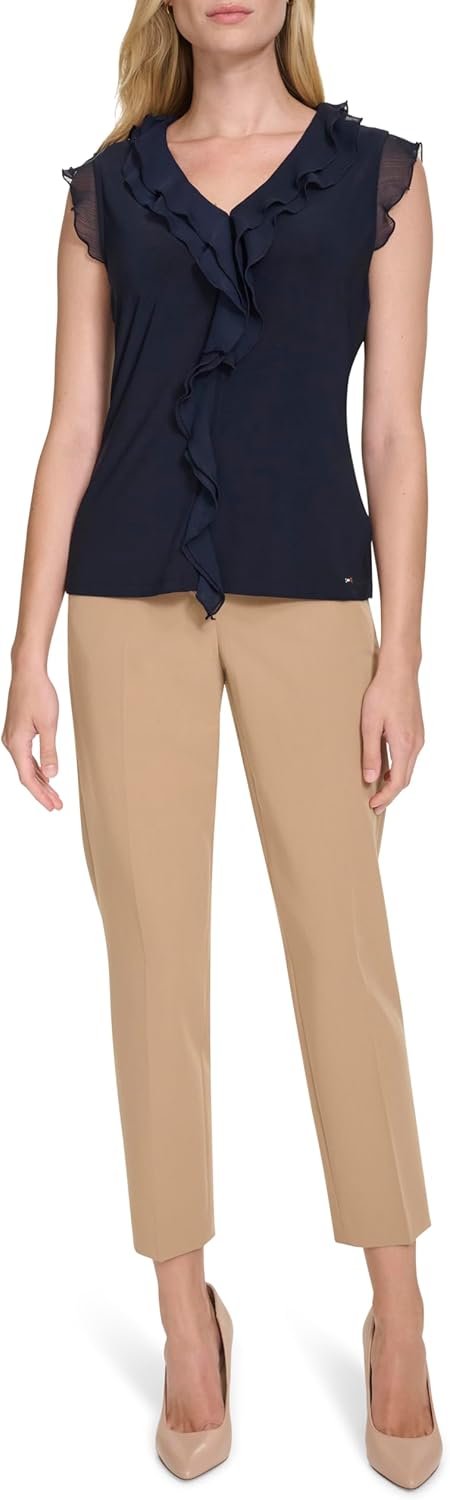 Женская блузка без рукавов Tommy Hilfiger с рюшами спереди из микс-медиа, Midnight
Женская блузка без рукавов Tommy Hilfiger с рюшами спереди из микс-медиа, Midnight