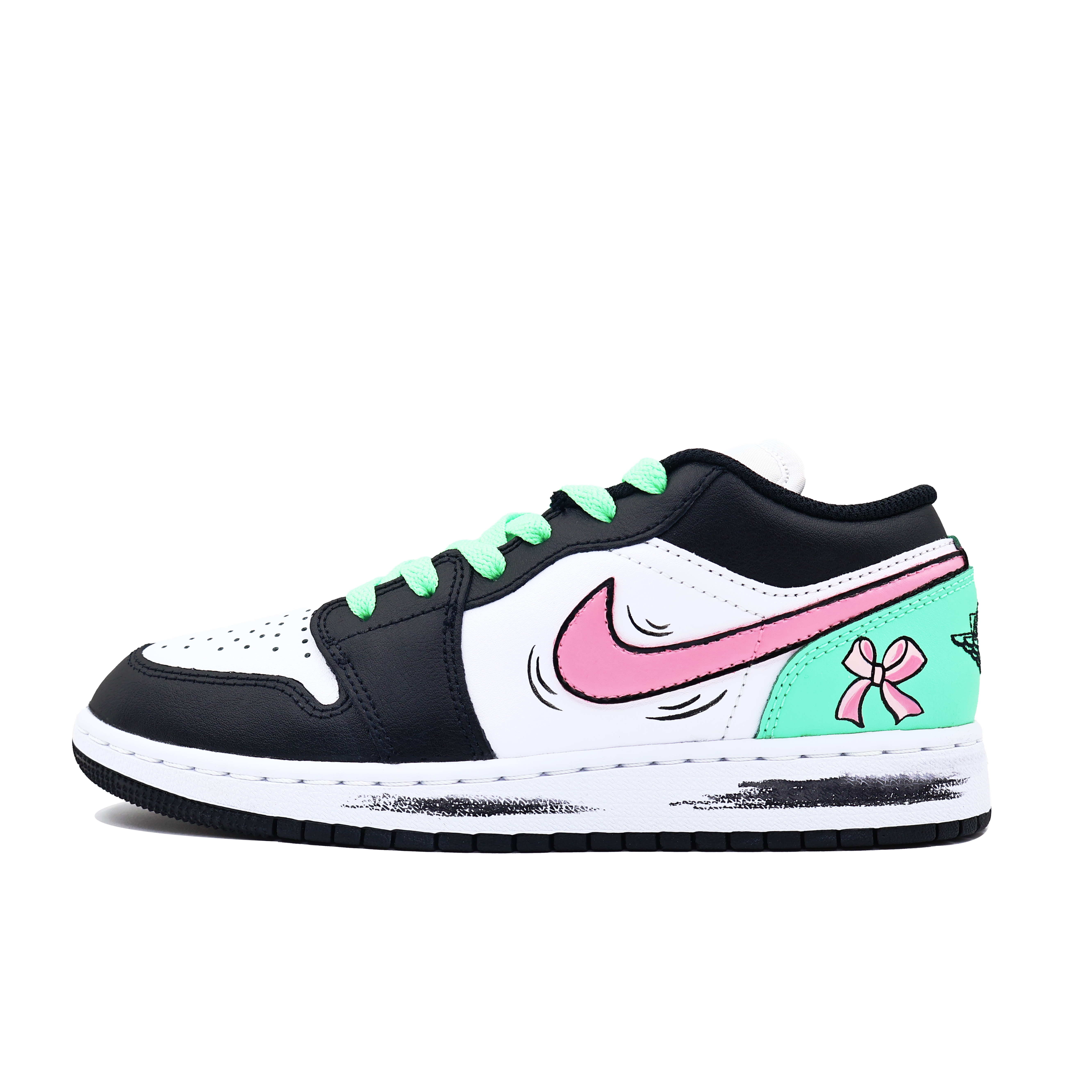 Детские баскетбольные кроссовки Air 1 с износостойкой амортизацией и низким верхом для подростков Jordan, черный/розовый/зеленый
Детские баскетбольные кроссовки Air 1 с износостойкой амортизацией и низким верхом для подростков Jordan, черный/розовый/зеленый