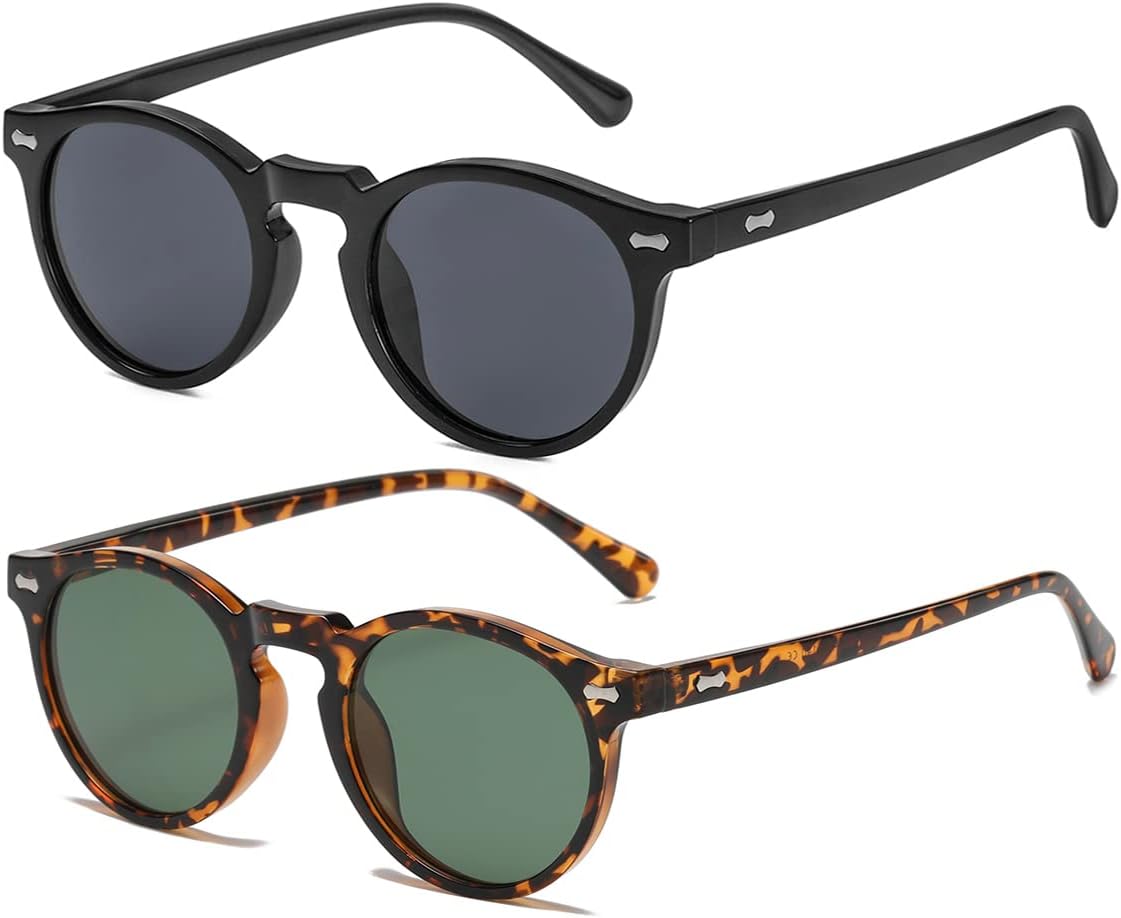 Солнцезащитные очки Gleyemor Vintage Polarized для мужчин, круглые, с защитой UV400, в ретро-стиле, с оправой из ацетата ручной работы, Two-pack (Black Frame/Grey Lens + Tortoise Frame/Green Lens)
Солнцезащитные очки Gleyemor Vintage Polarized для мужчин, круглые, с защитой UV400, в ретро-стиле, с оправой из ацетата ручной работы, Two-pack (Black Frame/Grey Lens + Tortoise Frame/Green Lens)