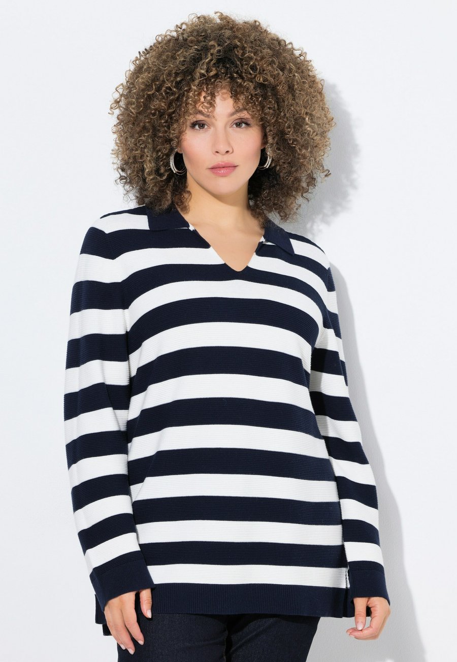 Поло Ulla Popken STRIPED COLLAR LONG SLEEVE, Marine/Dark Blue
Поло Ulla Popken STRIPED COLLAR LONG SLEEVE, Marine/Dark Blue