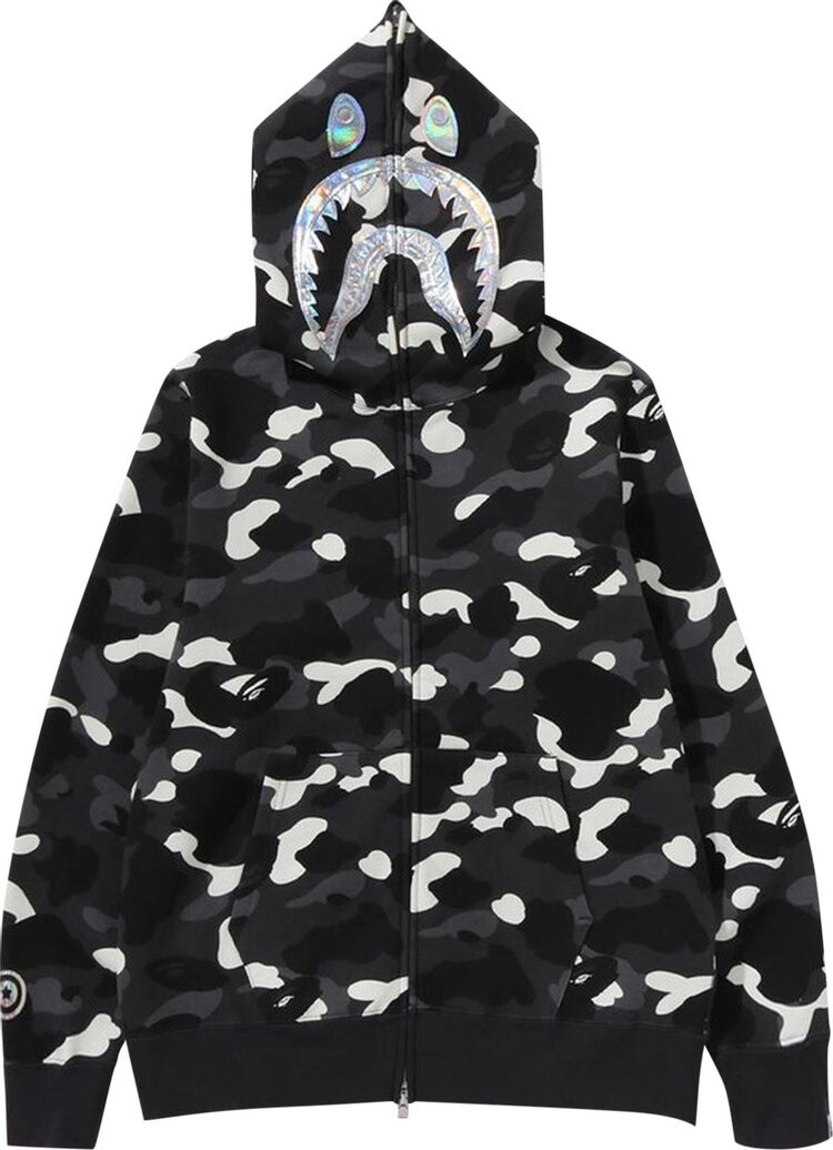 Худи BAPE City Camo Shark Full Zip 'Black', черный 
Худи BAPE City Camo Shark Full Zip 'Black', черный
