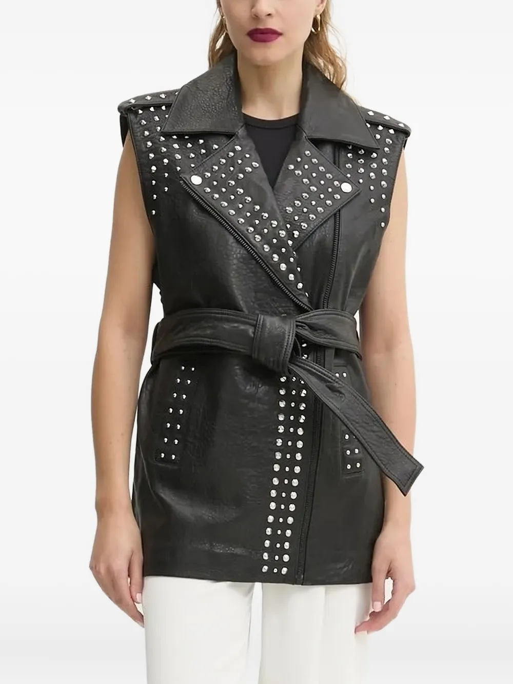 Кожаный жилет с поясом и заклепками Bruuns Bazaar, черный
Кожаный жилет с поясом и заклепками Bruuns Bazaar, черный