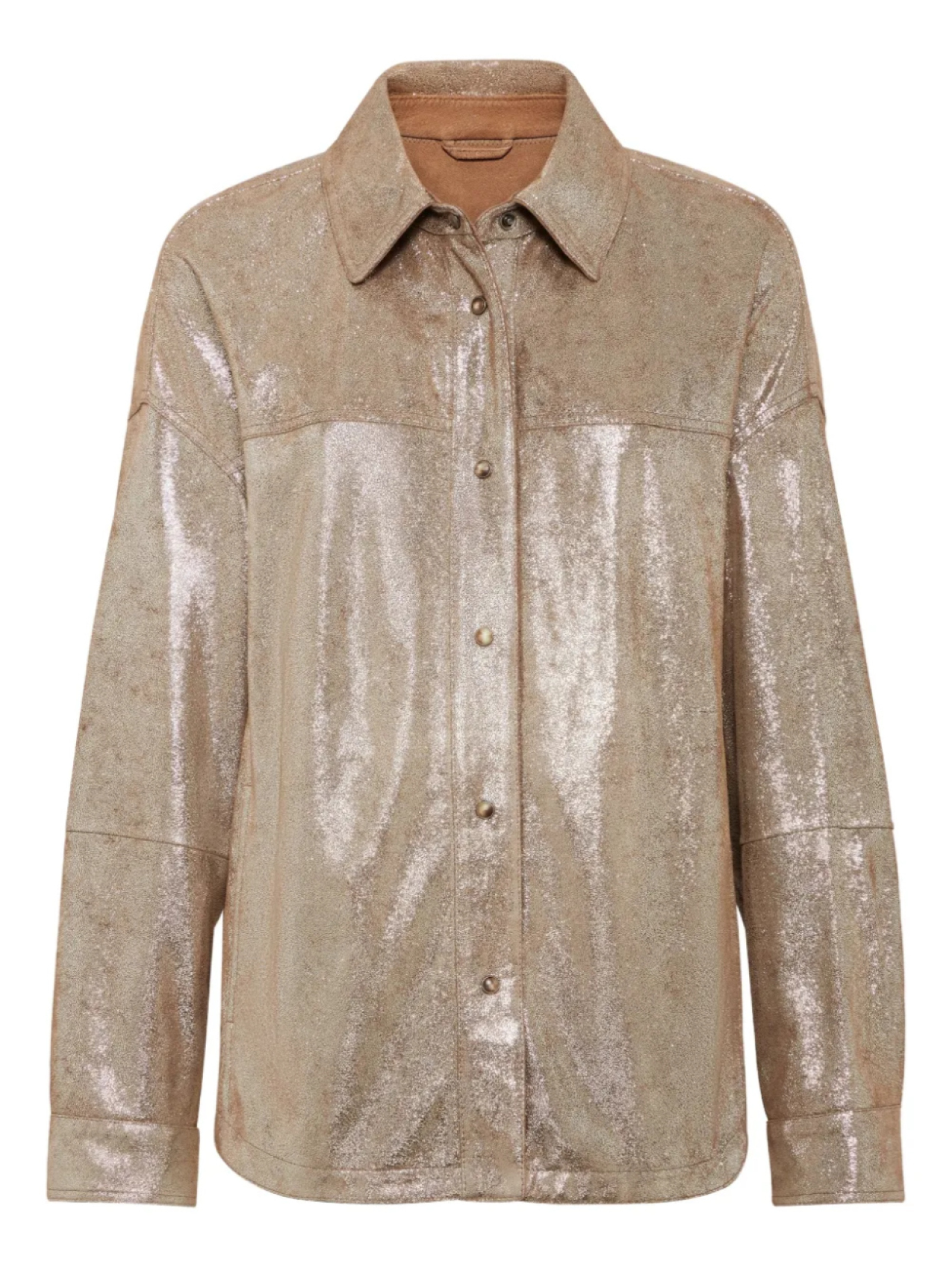 Brunello Cucinelli куртка-рубашка из ткани ламе, золотой
Brunello Cucinelli куртка-рубашка из ткани ламе, золотой
