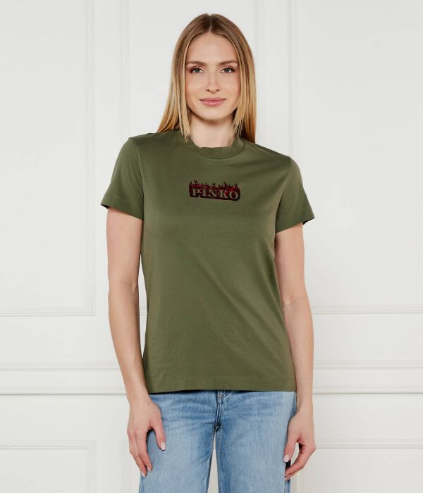 Футболка обтягивающая Regular fit Pinko, зеленый
Футболка обтягивающая Regular fit Pinko, зеленый