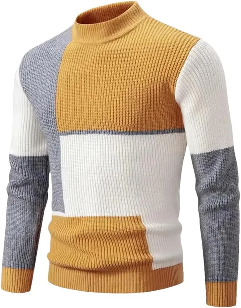 Мужской свитер с воротником-стойкой, клетчатый, приталенный ERFMFKL
Мужской свитер с воротником-стойкой, клетчатый, приталенный ERFMFKL