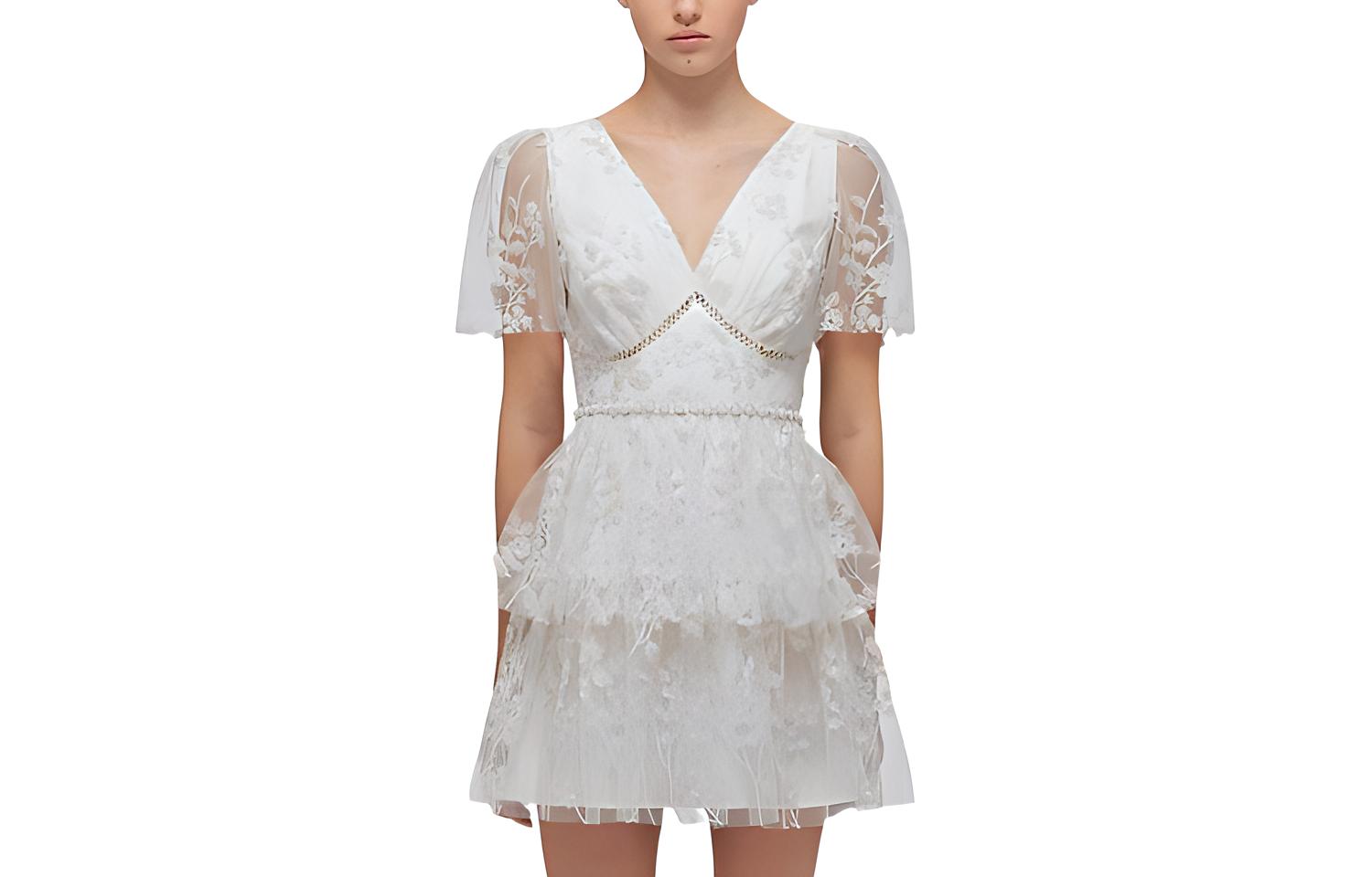 Женское платье с коротким рукавом Self portrait Self-portrait, белый
Женское платье с коротким рукавом Self portrait Self-portrait, белый