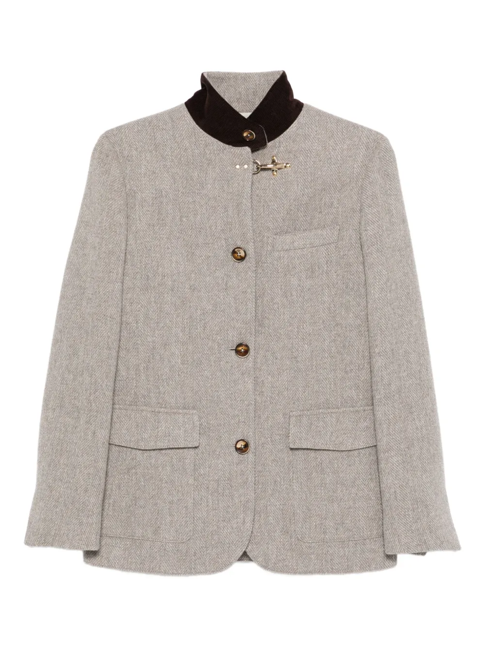 Пиджак с бархатным воротником в елочку Fay, серый
Пиджак с бархатным воротником в елочку Fay, серый