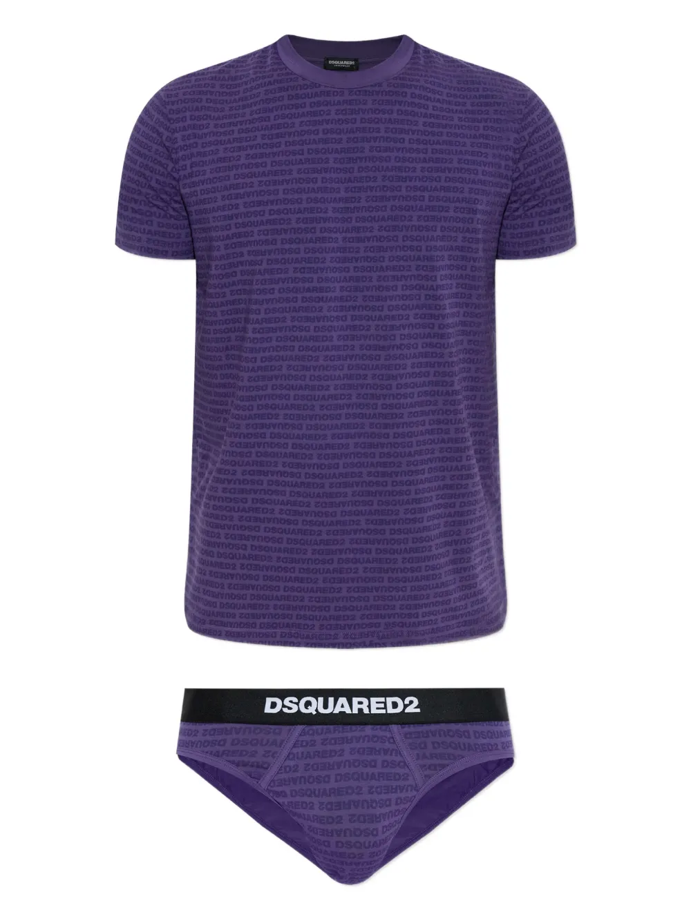 Пижамный комплект с логотипом DSQUARED2, фиолетовый
Пижамный комплект с логотипом DSQUARED2, фиолетовый