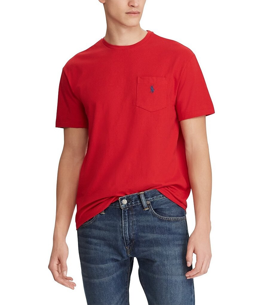 Трикотажная футболка классического кроя Polo Ralph Lauren с карманами и короткими рукавами, красный
Трикотажная футболка классического кроя Polo Ralph Lauren с карманами и короткими рукавами, красный