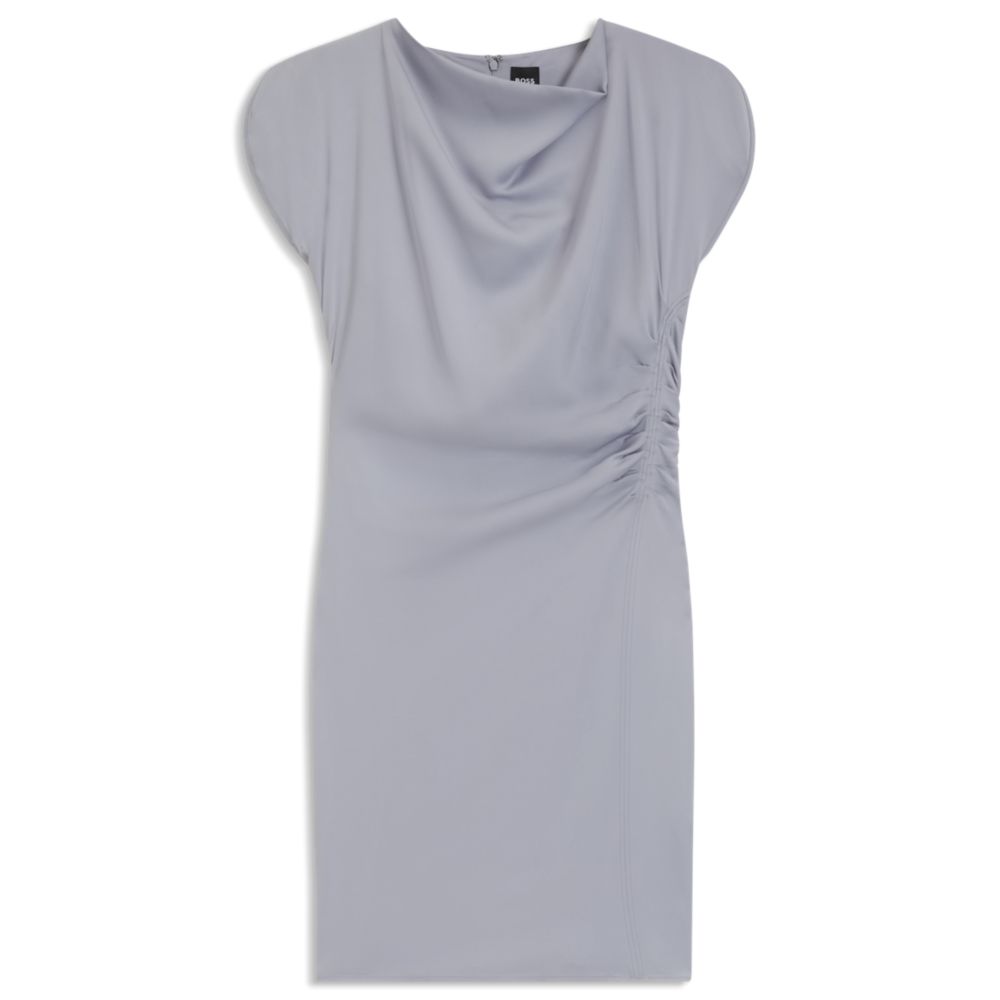 Платье с драпированным вырезом и сборками BOSS, светло-серый
Платье с драпированным вырезом и сборками BOSS, светло-серый