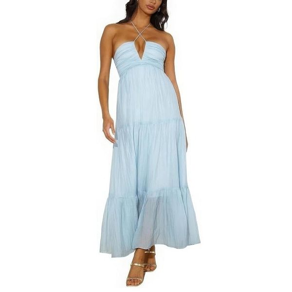 Женское платье миди с открытыми плечами, многослойным подолом и v-образным вырезом Boddysize, Blue
Женское платье миди с открытыми плечами, многослойным подолом и v-образным вырезом Boddysize, Blue