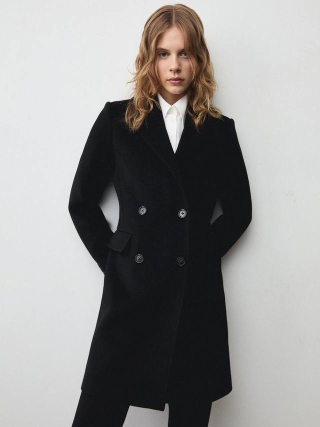 Двубортное полушерстяное пальто dali Mango, черный
Двубортное полушерстяное пальто dali Mango, черный