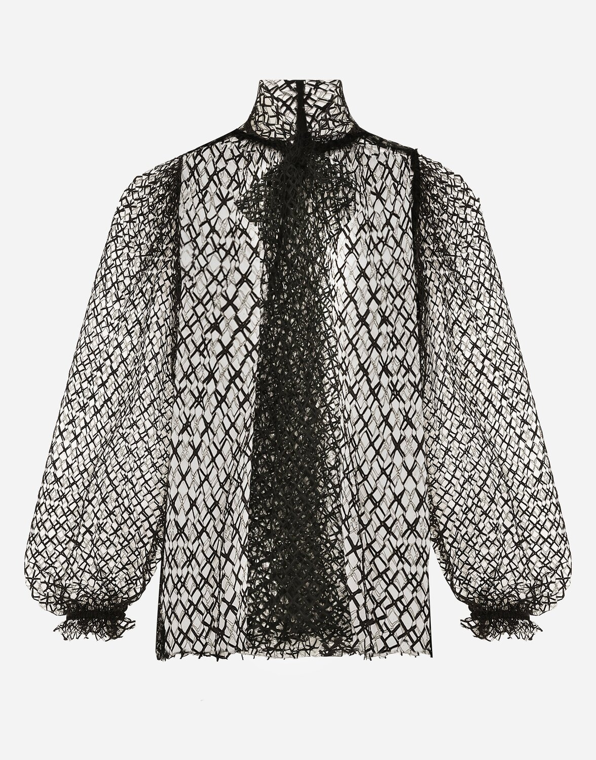 Блузка из сетки с бантом на воротнике Dolce & Gabbana, черный
Блузка из сетки с бантом на воротнике Dolce & Gabbana, черный