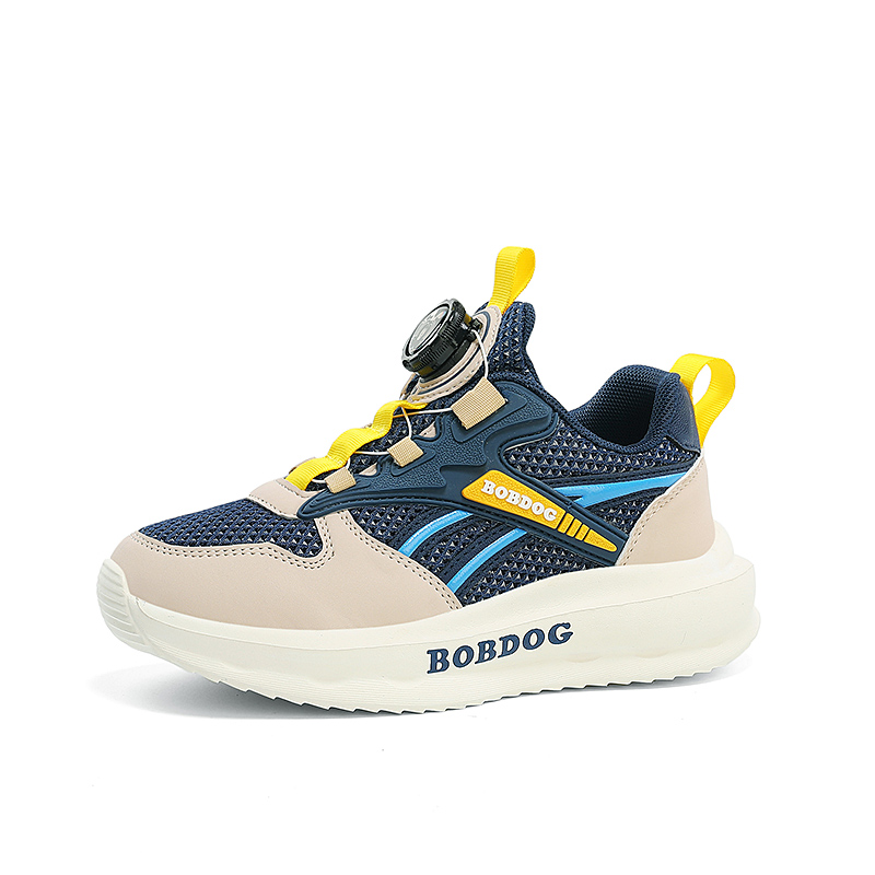 Детские кроссовки с низким верхом, амортизирующие, дышащие, нескользящие BOBDOG, синий/оранжевый 
Детские кроссовки с низким верхом, амортизирующие, дышащие, нескользящие BOBDOG, синий/оранжевый