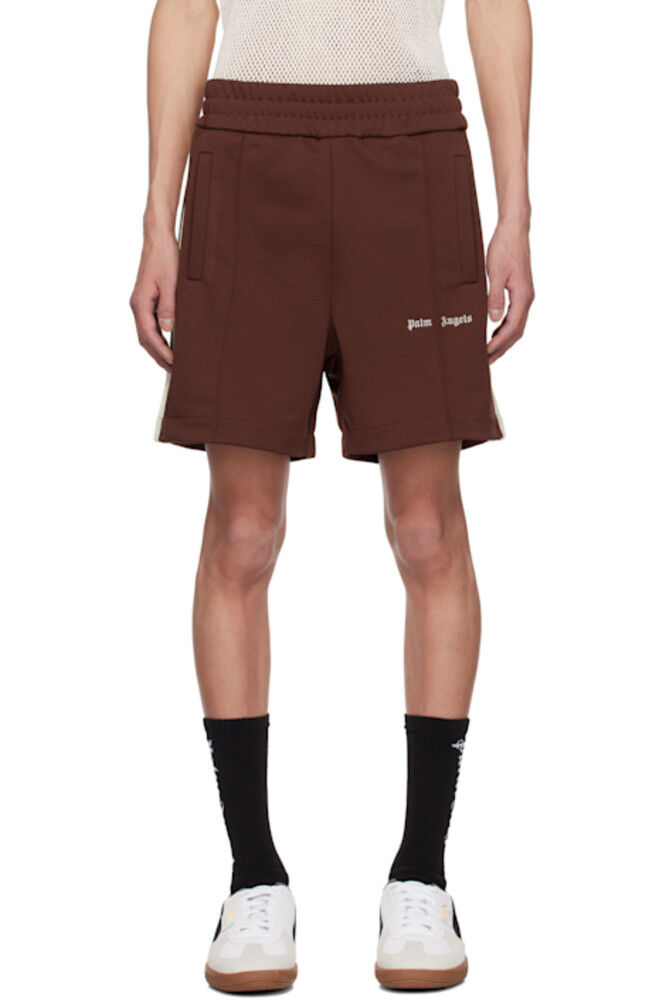 Спортивные шорты бордового цвета с вышитым логотипом Palm Angels
Спортивные шорты бордового цвета с вышитым логотипом Palm Angels