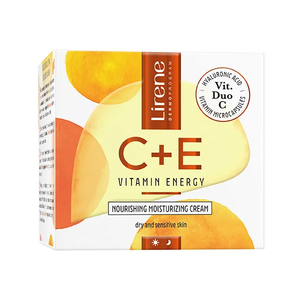 Антивозрастной увлажняющий крем C+E Vitamin Energy Lirene, 50 ml
Антивозрастной увлажняющий крем C+E Vitamin Energy Lirene, 50 ml