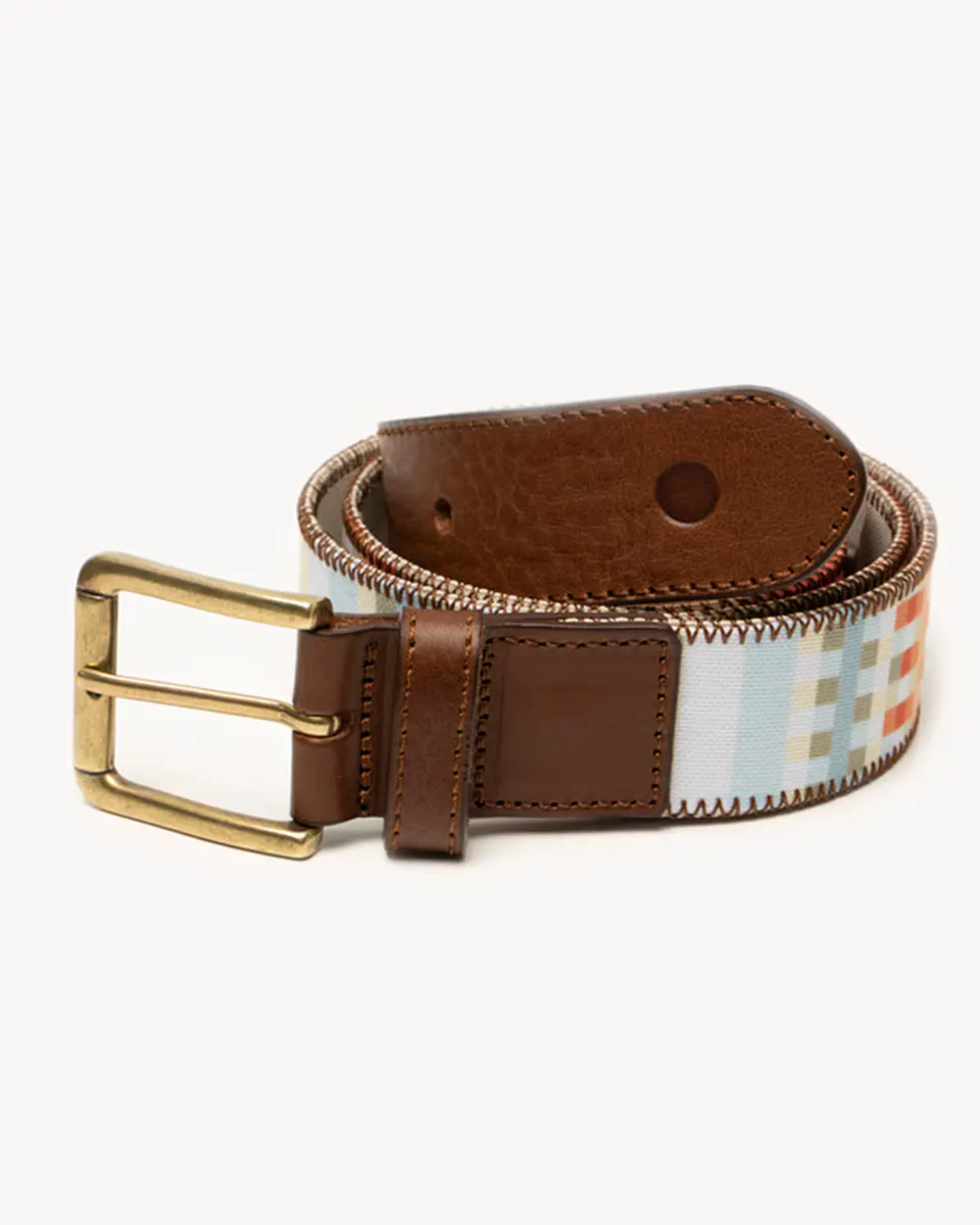 Мужской ремень из кожи и цветной ткани PuroEgo, коричневый
Мужской ремень из кожи и цветной ткани PuroEgo, коричневый