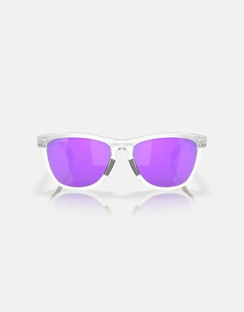 Солнцезащитные очки Oakley Frogskins круглой оправы с фиолетовыми зеркальными линзами в матово-прозрачном исполнении
Солнцезащитные очки Oakley Frogskins круглой оправы с фиолетовыми зеркальными линзами в матово-прозрачном исполнении