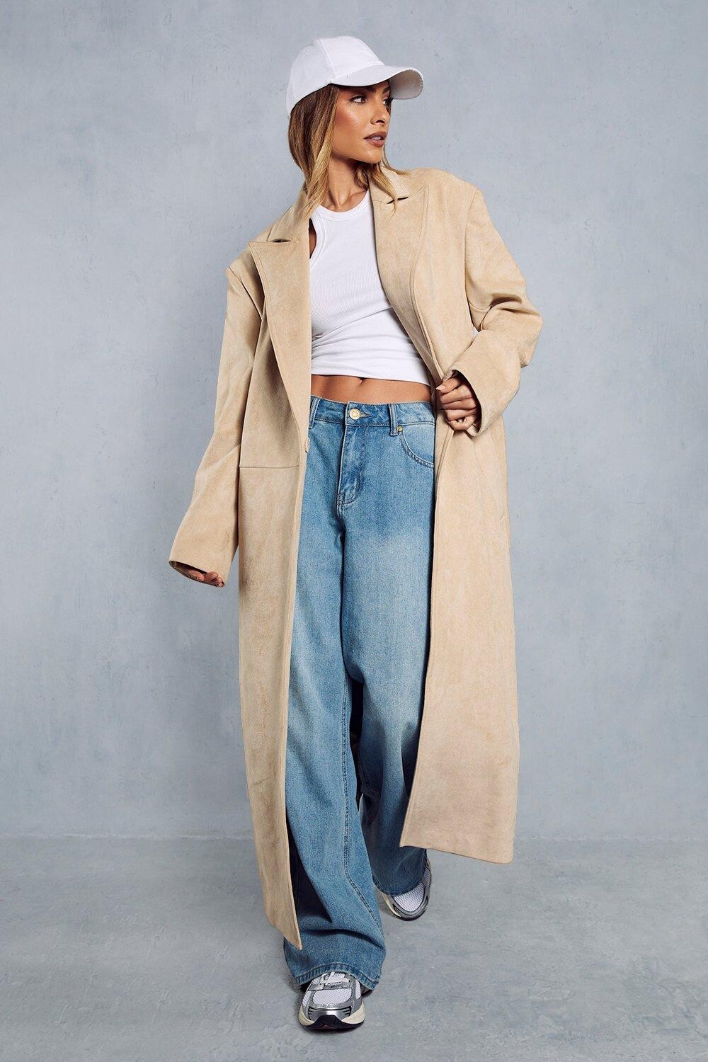 Тренч премиум-класса из структурированной искусственной замши MISSPAP, бежевый
Тренч премиум-класса из структурированной искусственной замши MISSPAP, бежевый