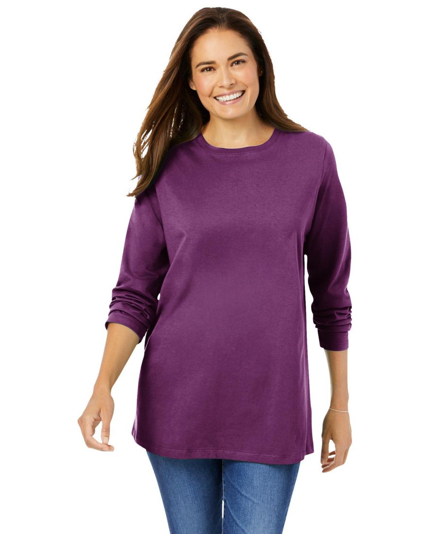 Футболка с длинными рукавами и круглым вырезом идеального размера для полных женщин Woman Within, Plum purple, Фиолетовый, Футболка с длинными рукавами и круглым вырезом идеального размера для полных женщин Woman Within, Plum purple
Футболка с длинными рукавами и круглым вырезом идеального размера для полных женщин Woman Within, Plum purple, Фиолетовый, Футболка с длинными рукавами и круглым вырезом идеального размера для полных женщин Woman Within, Plum purple