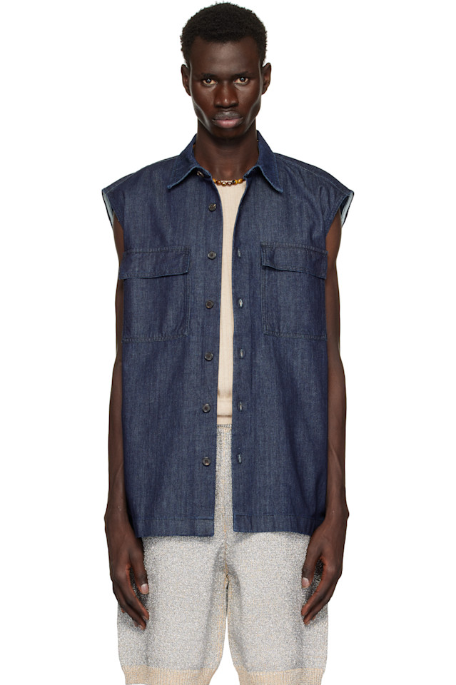 Джинсовая рубашка без рукавов Dries Van Noten, индиго
Джинсовая рубашка без рукавов Dries Van Noten, индиго
