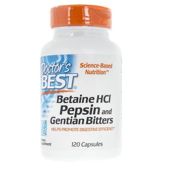 Doctor's Best, Биологически активная добавка Betaine Hcl Pepsin & Gentian Bitters, 120 капсул
Doctor's Best, Биологически активная добавка Betaine Hcl Pepsin & Gentian Bitters, 120 капсул