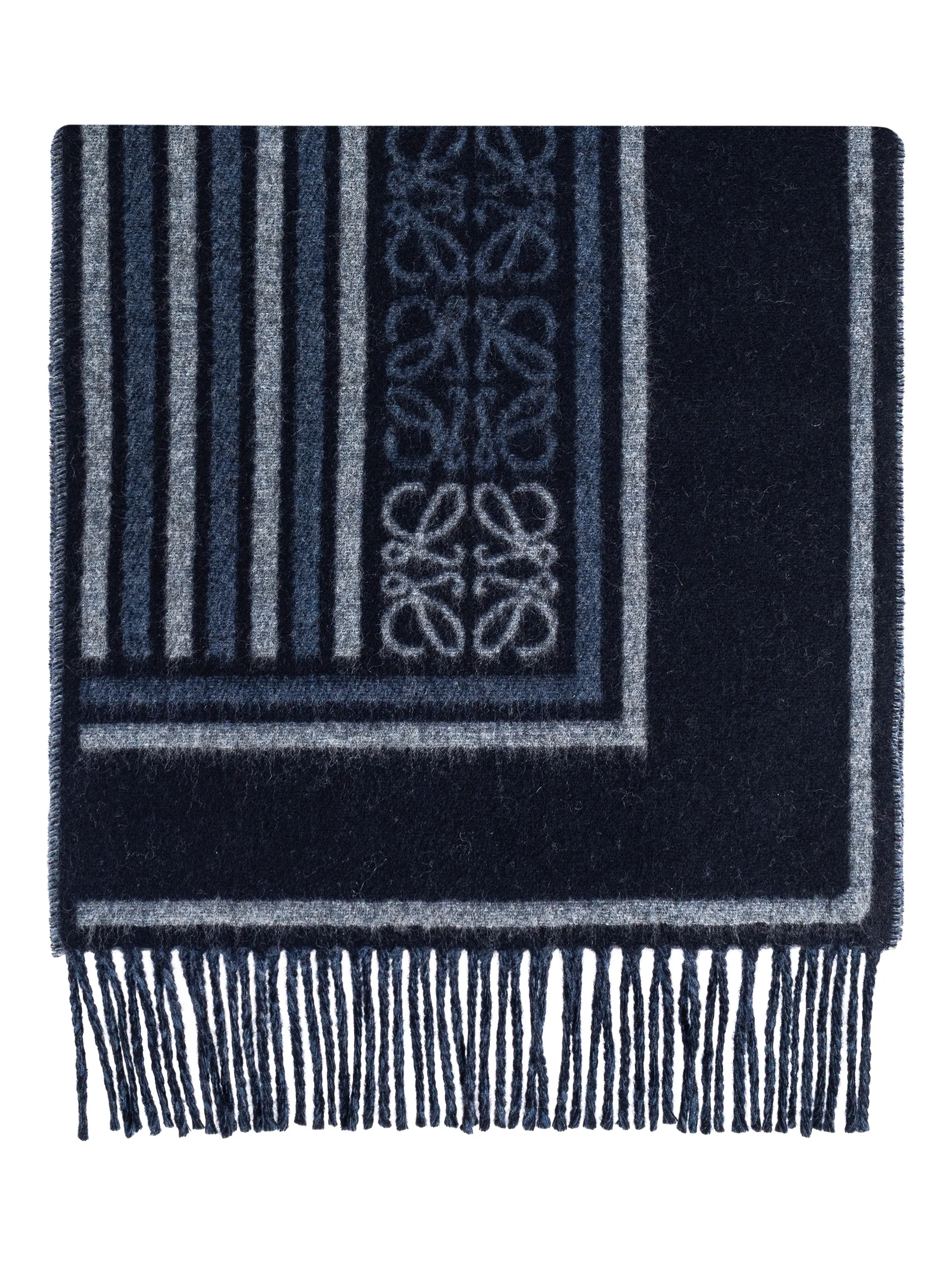 Шарф с бахромой и узором Loewe, синий
Шарф с бахромой и узором Loewe, синий