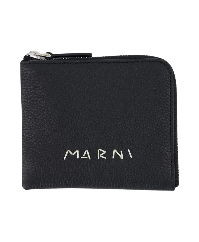 Роскошный черный кожаный кошелек на молнии Marni, черный
Роскошный черный кожаный кошелек на молнии Marni, черный