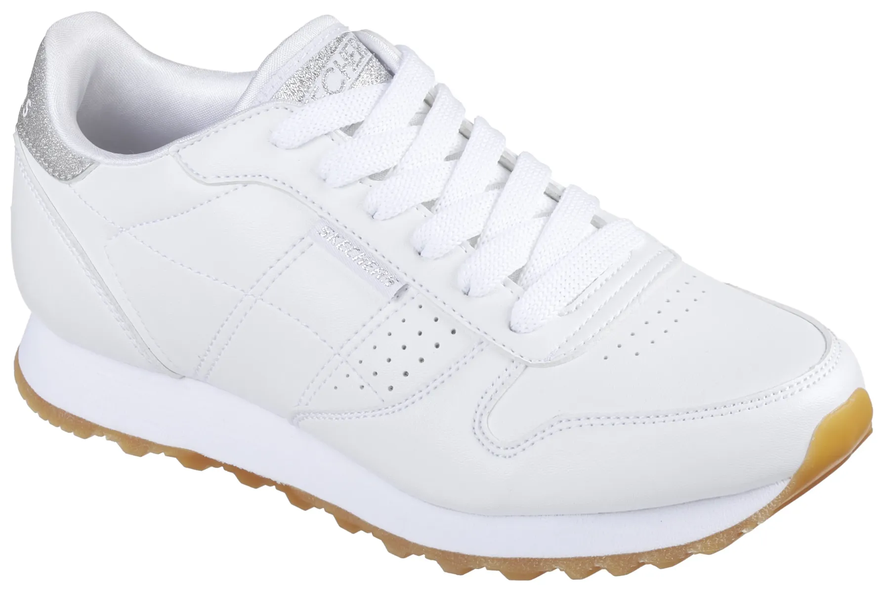 Кроссовки Skechers "OG 85 - OLD SCHOOL COOL vegan", с блестками, повседневная обувь, полуботинки, туфли на шнуровке, белый
Кроссовки Skechers "OG 85 - OLD SCHOOL COOL vegan", с блестками, повседневная обувь, полуботинки, туфли на шнуровке, белый
