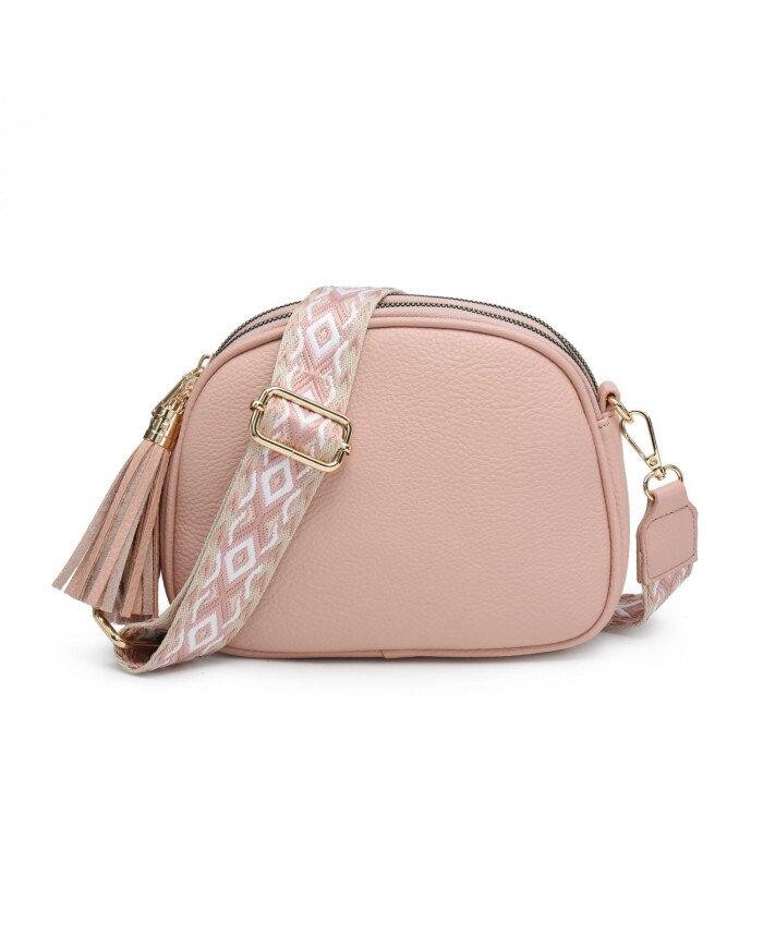 Сумка через плечо с холщовым ремешком и тремя секциями на молнии с кисточками JFY, розовый
Сумка через плечо с холщовым ремешком и тремя секциями на молнии с кисточками JFY, розовый