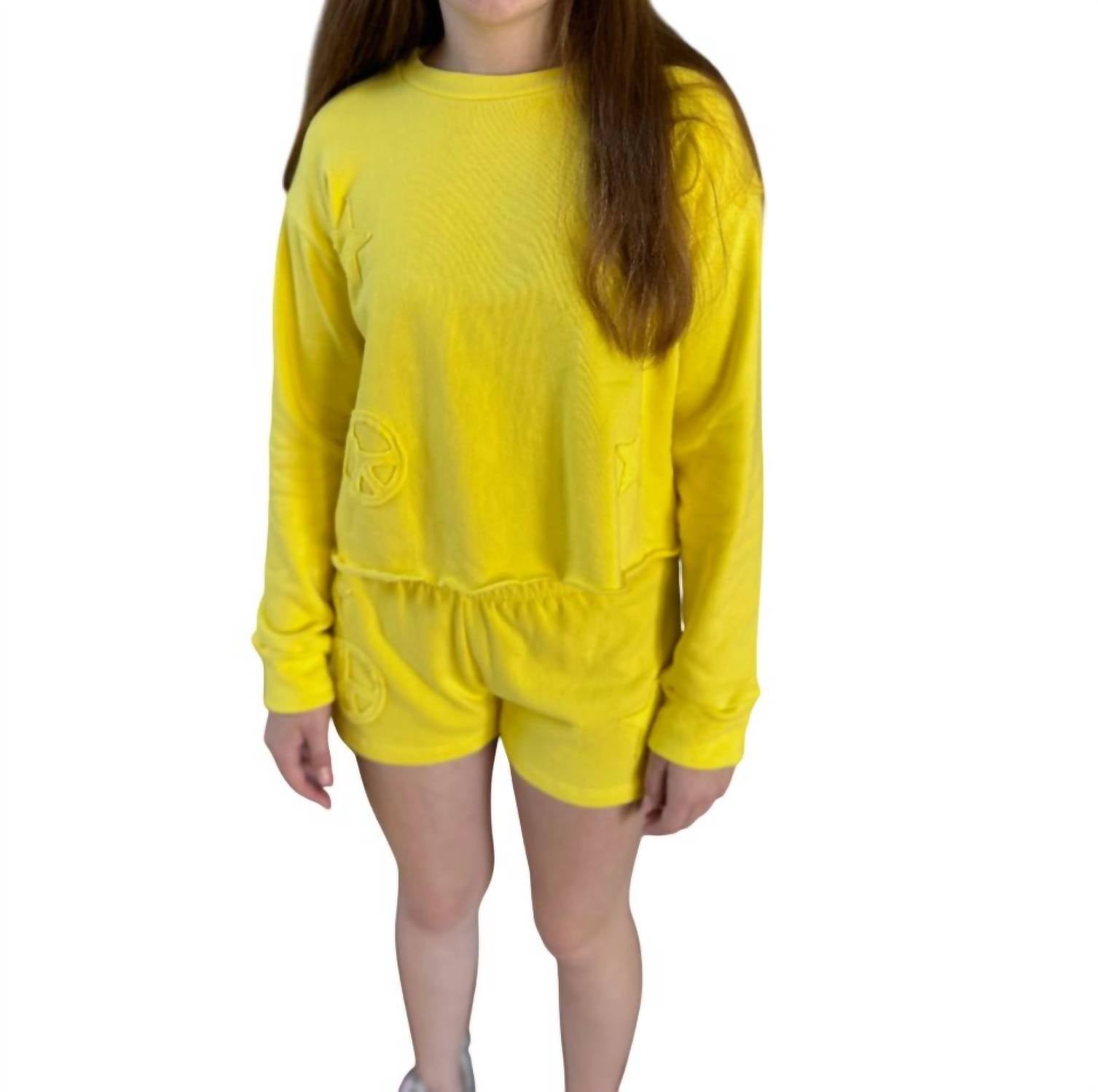 Укороченная толстовка для девочек желтого цвета flowers by zoe 
Укороченная толстовка для девочек желтого цвета flowers by zoe