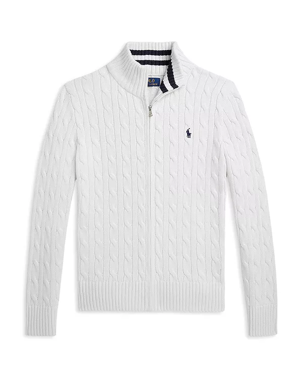Детский хлопковый свитер крупной вязки на молнии - для подростков постарше. Ralph Lauren, белый
Детский хлопковый свитер крупной вязки на молнии - для подростков постарше. Ralph Lauren, белый