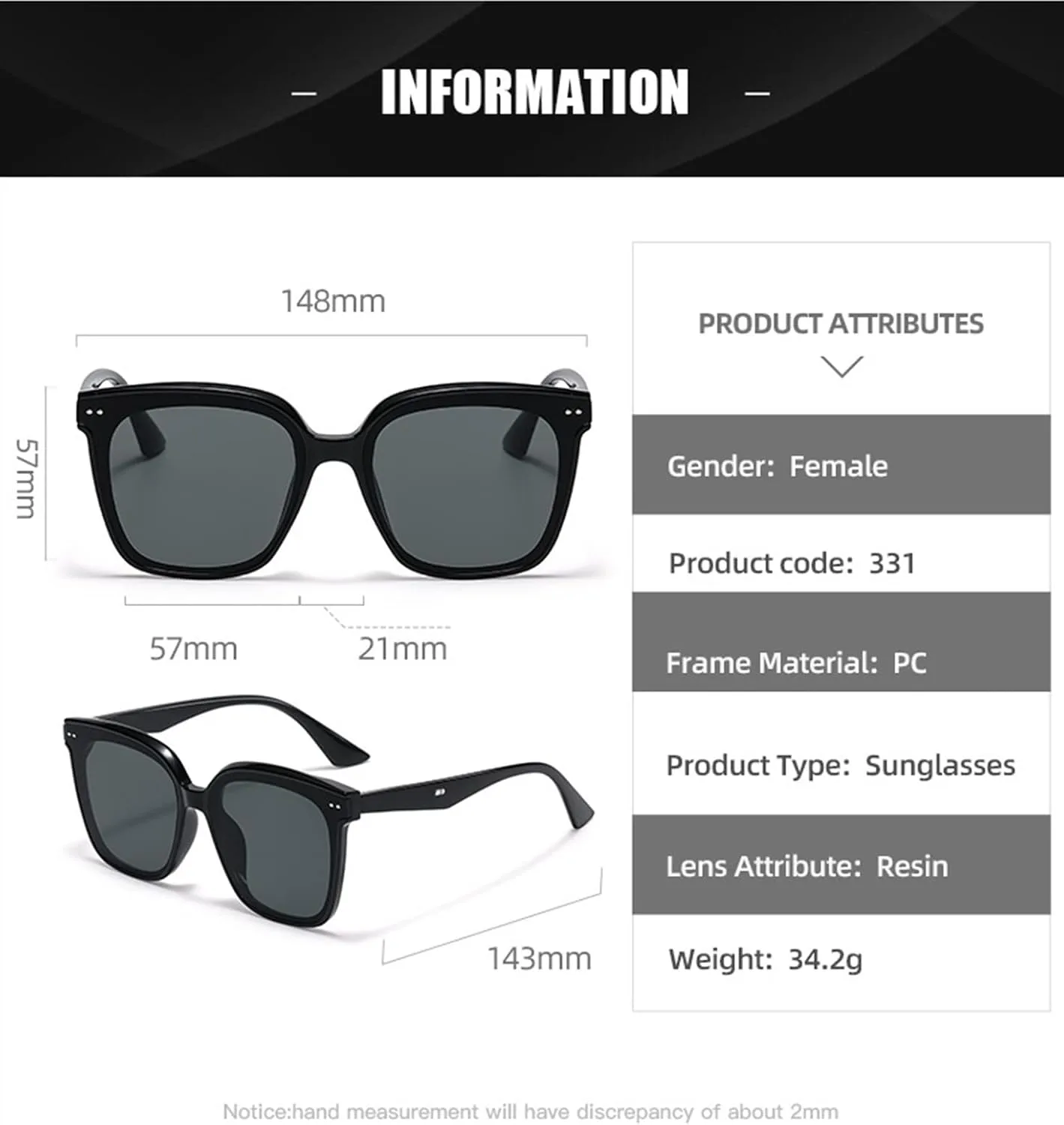 Солнцезащитные очки XINXIN в квадратной оправе большого размера, декоративные очки для отдыха на природе, для мужчин и женщин (цвет: E, размер: средний), E
Солнцезащитные очки XINXIN в квадратной оправе большого размера, декоративные очки для отдыха на природе, для мужчин и женщин (цвет: E, размер: средний), E