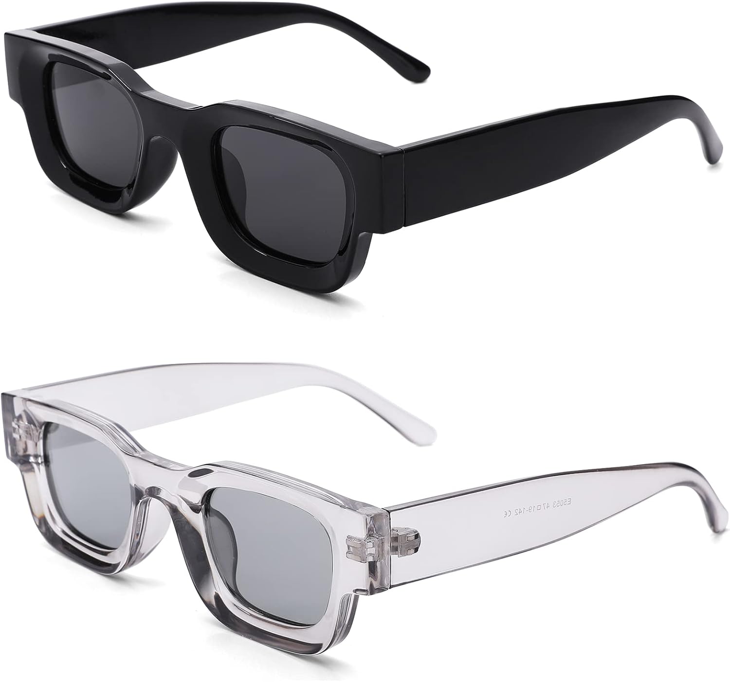 Солнцезащитные очки Hycredi прямоугольной формы для женщин и мужчин, массивные квадратные поляризованные солнцезащитные очки в стиле ретро 90-х, защита UV400, A3* 2 Pack - (Black/Grey +Transparent Grey/Grey)
Солнцезащитные очки Hycredi прямоугольной формы для женщин и мужчин, массивные квадратные поляризованные солнцезащитные очки в стиле ретро 90-х, защита UV400, A3* 2 Pack - (Black/Grey +Transparent Grey/Grey)