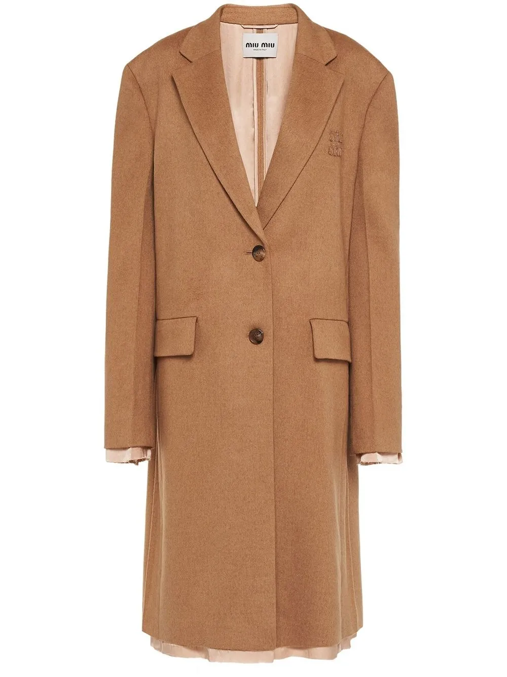 Однобортное пальто MIU MIU, нейтральный 
Однобортное пальто MIU MIU, нейтральный