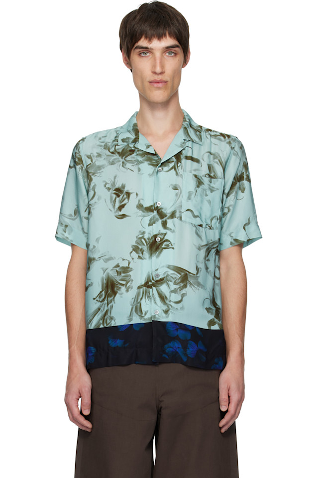 Dries Van Noten Синяя свободная вискозная рубашка
Dries Van Noten Синяя свободная вискозная рубашка