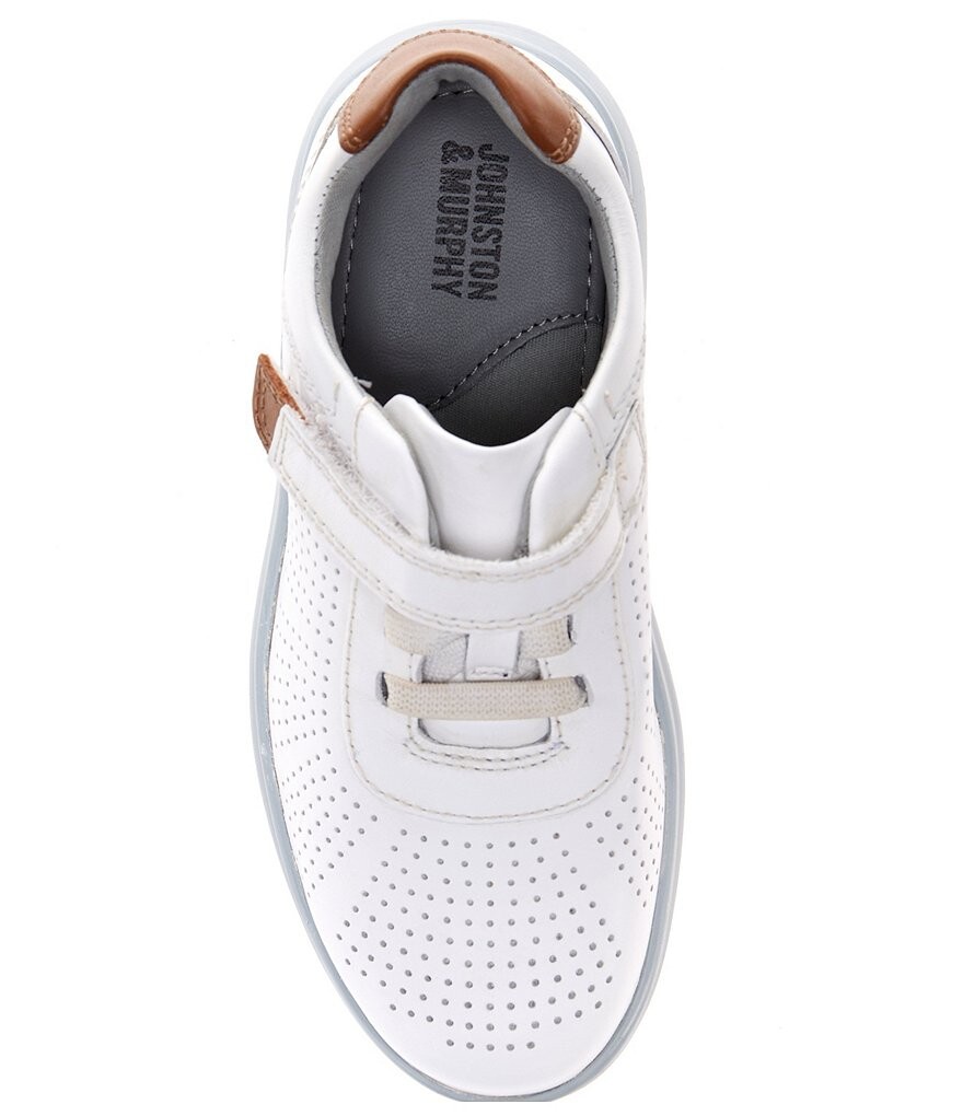 Кожаные кроссовки Johnston & Murphy для мальчиков Activate с U-образным вырезом (для малышей), белый 
Кожаные кроссовки Johnston & Murphy для мальчиков Activate с U-образным вырезом (для малышей), белый