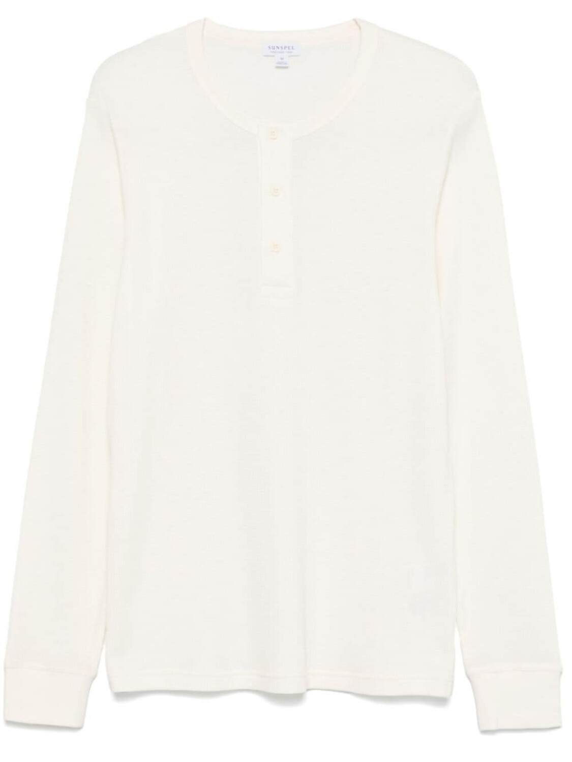 Футболка Sunspel Waffle Henley, белый 
Футболка Sunspel Waffle Henley, белый