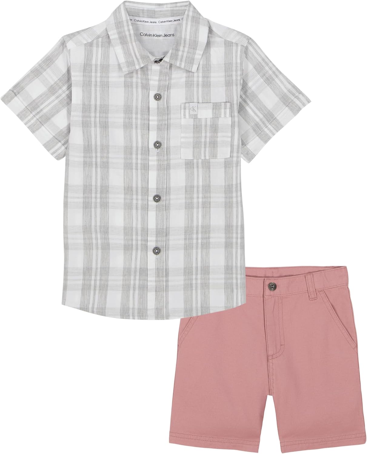 Комплект из двух рубашек и шорт Calvin Klein для мальчиков, Cloud Gate/Bright White/Strawberry Gray
Комплект из двух рубашек и шорт Calvin Klein для мальчиков, Cloud Gate/Bright White/Strawberry Gray