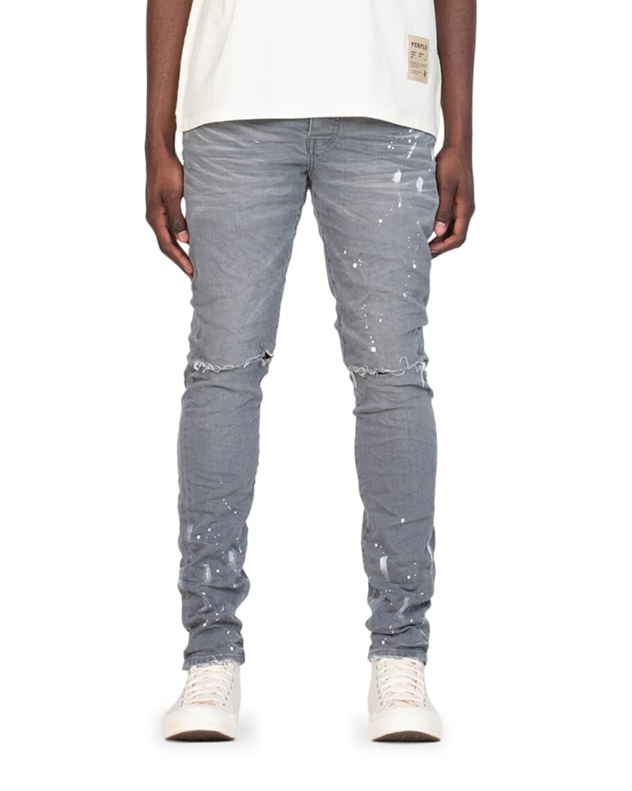 Мужские джинсы скинни с брызгами краски, разрезы до колен PURPLE
Мужские джинсы скинни с брызгами краски, разрезы до колен PURPLE