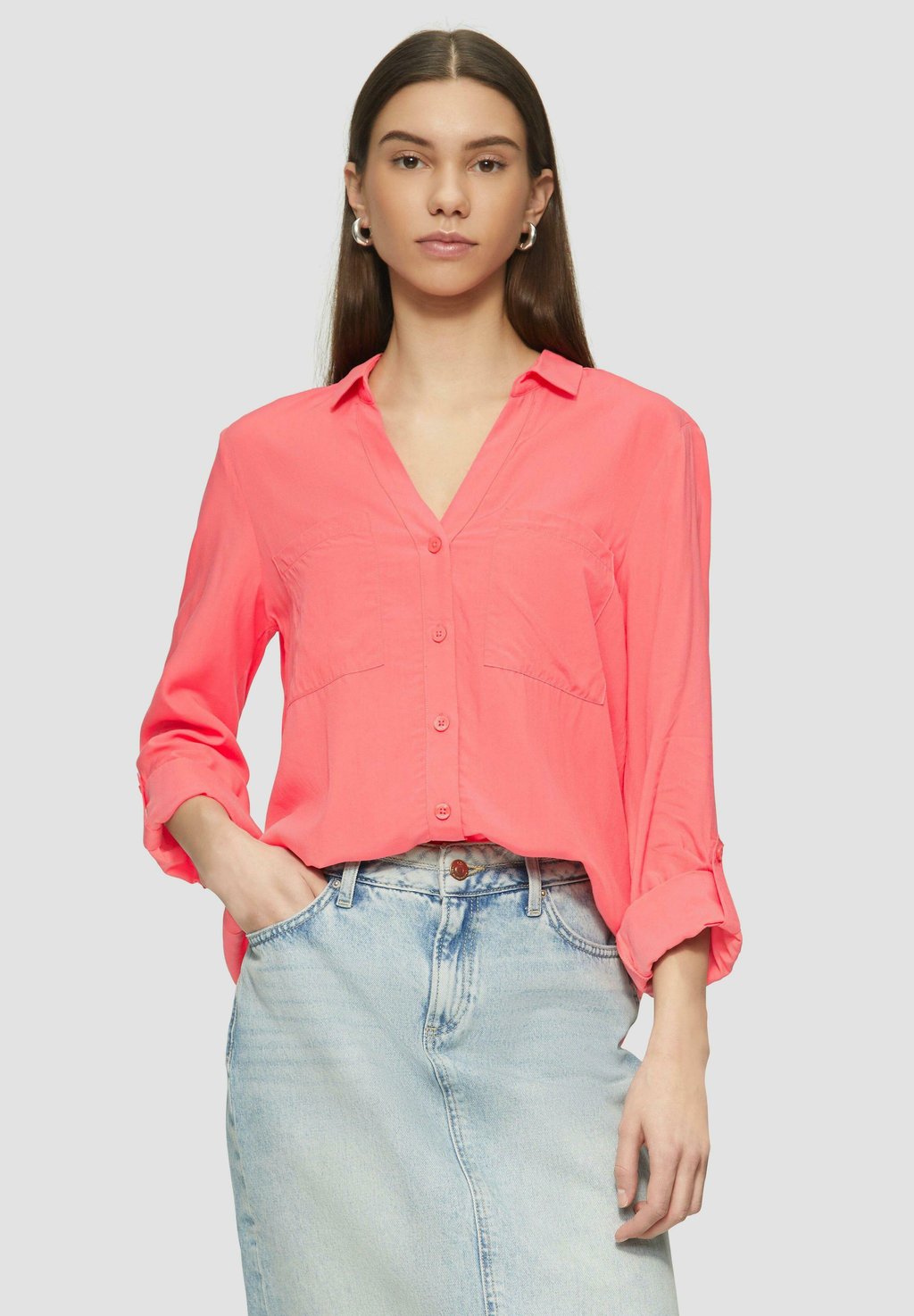 Блузка на пуговицах QS, коралловый
Блузка на пуговицах QS, коралловый