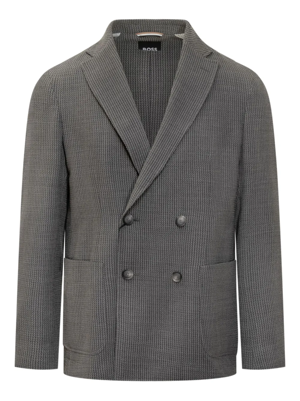 Двубортный пиджак в клетку Boss, серый
Двубортный пиджак в клетку Boss, серый