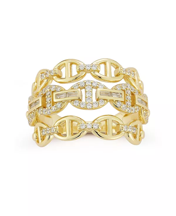 Кольцо из серебра 14 карат с тремя рядами звеньев «Маринер» с позолотой Rachel Zoe, gold
Кольцо из серебра 14 карат с тремя рядами звеньев «Маринер» с позолотой Rachel Zoe, gold