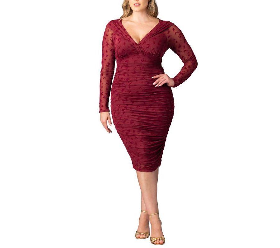 Платье-миди Betsey с драпировкой, облегающее фигуру, больших размеров Kiyonna, Burgundy flocked florals
Платье-миди Betsey с драпировкой, облегающее фигуру, больших размеров Kiyonna, Burgundy flocked florals