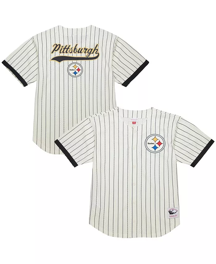 Мужская кремовая рубашка на пуговицах Pittsburgh Steelers Final Seconds с винтажным логотипом и сетчатыми вставками Mitchell & Ness
Мужская кремовая рубашка на пуговицах Pittsburgh Steelers Final Seconds с винтажным логотипом и сетчатыми вставками Mitchell & Ness