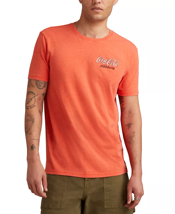 Мужская футболка с коротким рукавом и принтом Coca-Cola Racing Team Lucky Brand, красный 
Мужская футболка с коротким рукавом и принтом Coca-Cola Racing Team Lucky Brand, красный